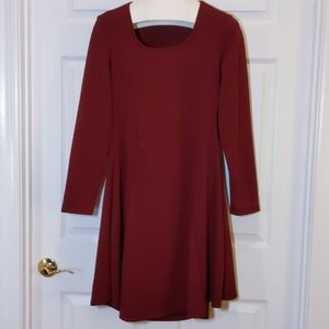 Burgundy Dress, 24/7 Comfort, See measurements;